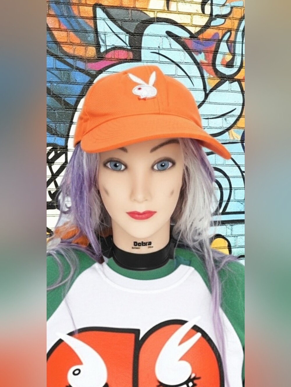 PLAYBOY Orange Baseball Cap with White Bunny Patch